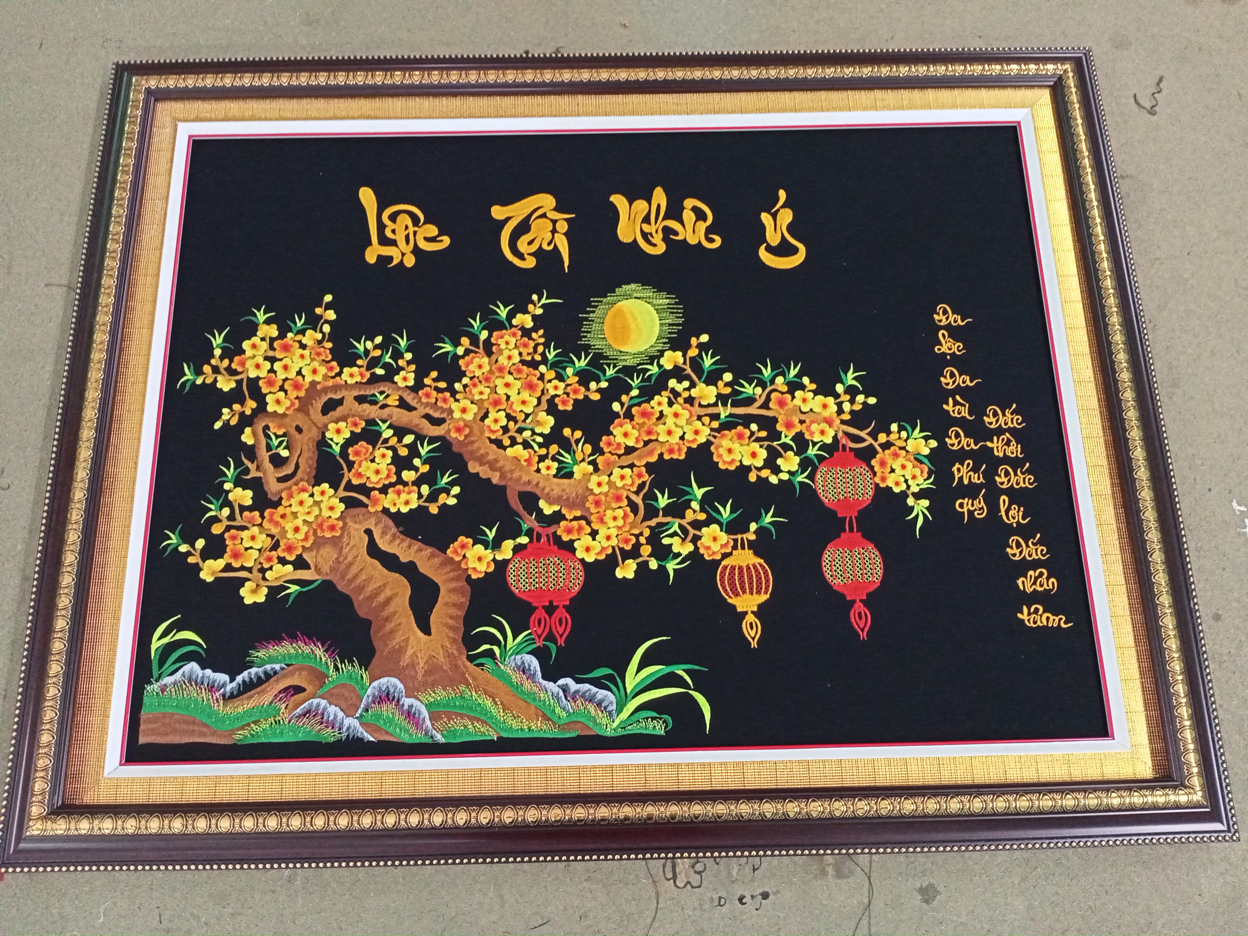 Tranh thêu Thư Pháp - LỘC TÀI NHƯ Ý