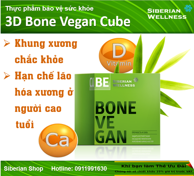 Thực phẩm bảo vệ sức khỏe 3D Bone Vegan Cube