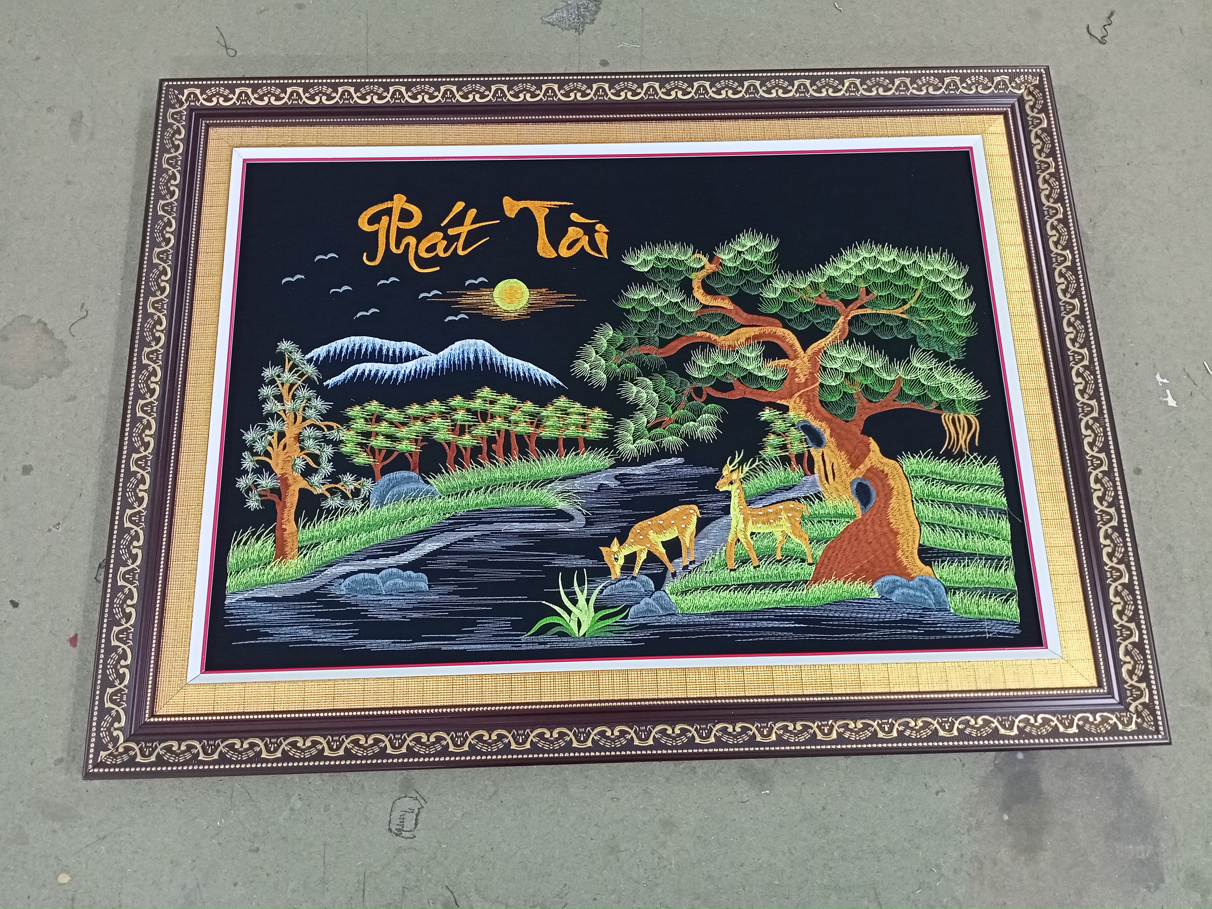 Tranh thêu Thư Pháp - PHÁT TÀI