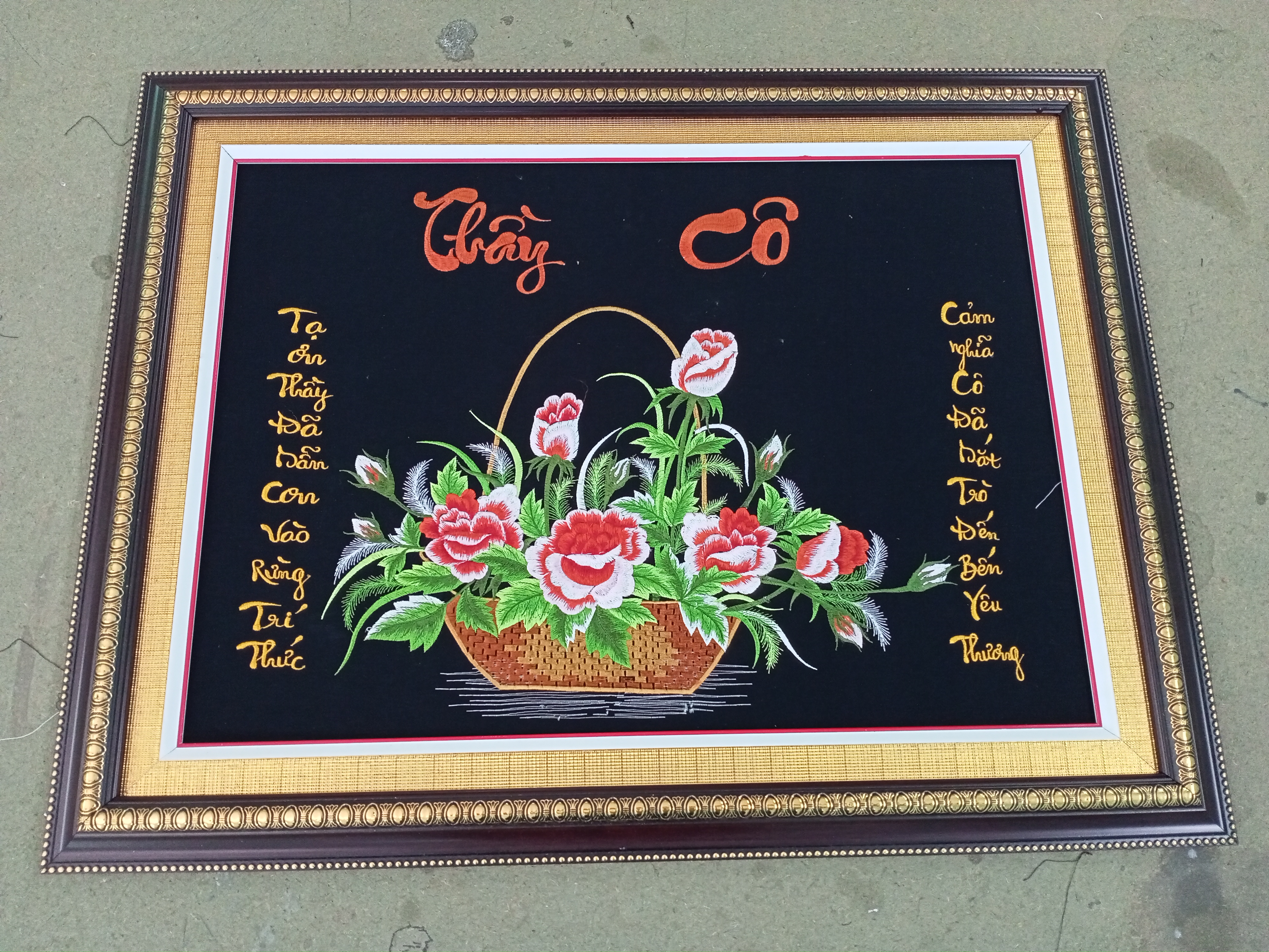 Tranh thêu Thư Pháp - THẦY CÔ