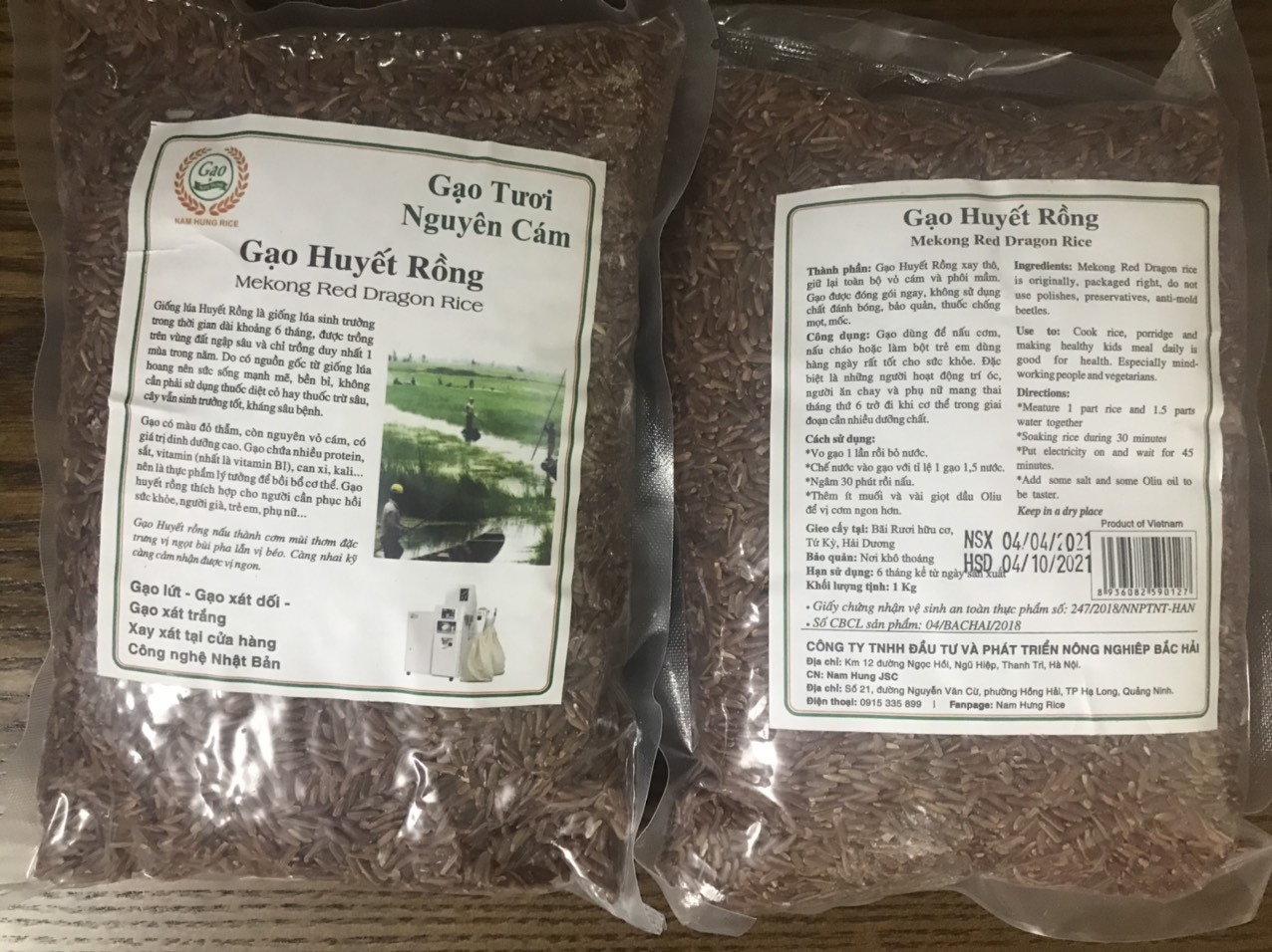 Combo 2 túi Gạo Huyết Rồng 1kg